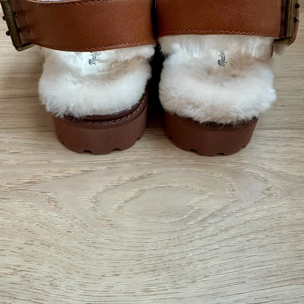 Madewell Women’s The Shearling-Lined Madelyn Sandals Shoes Cozy Size 7 NWOT